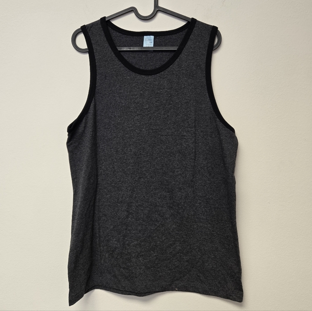 Pacific Sleeveless Tank Top Charcoal Heather Grey S